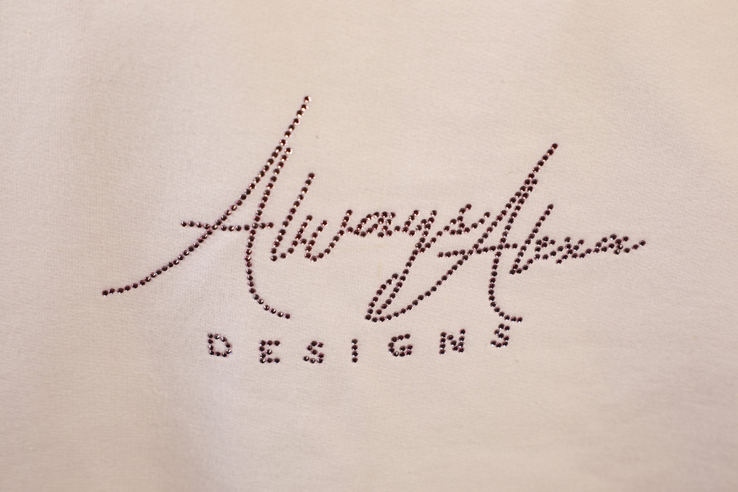 Always Alexa Rhinestone Crewneck in white